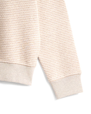Bugatti Half Zip Houndstooth Sweater Beige 4230