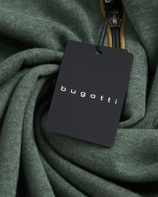 Bugatti Lightweight Cotton Quarter Zip Pullover Olive 1 4