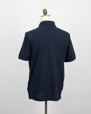 Bugatti Ribbed Washed Cotton Polo Navy 1275