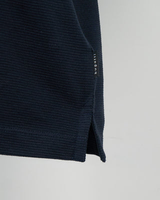 Bugatti Ribbed Washed Cotton Polo Navy 1277
