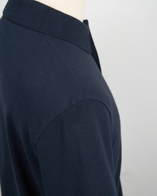 Bugatti Ribbed Washed Cotton Polo Navy 1278