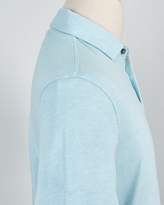 Bugatti Piped Cotton  Linen Pique Polo Mint 1548