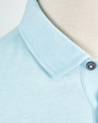 Bugatti Piped Cotton  Linen Pique Polo Mint 1549