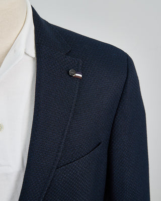 Bugatti Unlined Textured Blazer Navy 1385