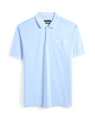 Bugatti Super Soft Tipped Solid Pique Polo Blue 2 11019