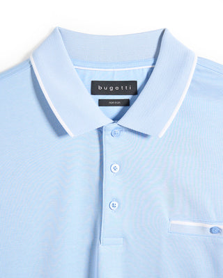 Bugatti Super Soft Tipped Solid Pique Polo Blue 9 11021