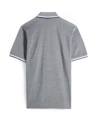 P3902M Bugatti Tipped Cotton Pique Polo Navy  White 6 8867