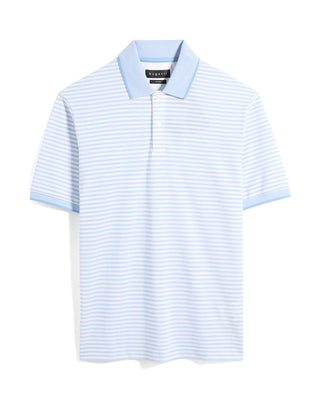 P3265M Bugatti Striped Pique Polo Light Blue 2 10375