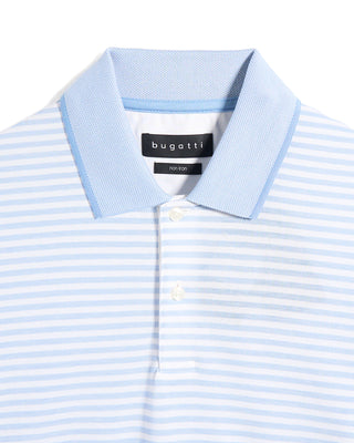 P3265M Bugatti Striped Pique Polo Light Blue 4 10376