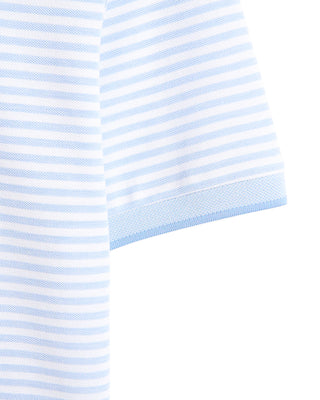 P3265M Bugatti Striped Pique Polo Light Blue 5 10377