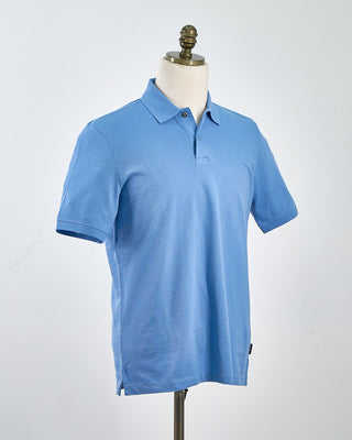 Bugatti Ribbed Washed Cotton Polo Blue 1604