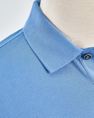 Bugatti Ribbed Washed Cotton Polo Blue 1605278
