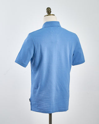 Bugatti Ribbed Washed Cotton Polo Blue 16194605