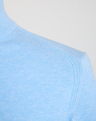 Bugatti Light Blue Cotton Jersey Quarter Zip Sweater Light Blue 1554