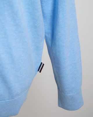 Bugatti Light Blue Cotton Jersey Quarter Zip Sweater Light Blue 1557