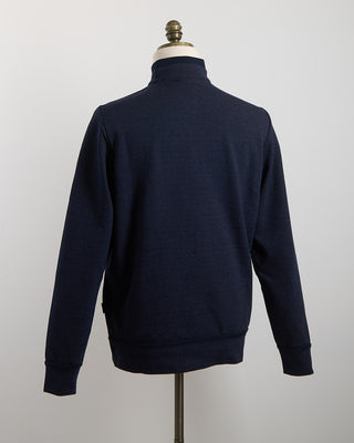 Bugatti Sporty Cotton Stretch Quarter Zip Sweater Navy 1512