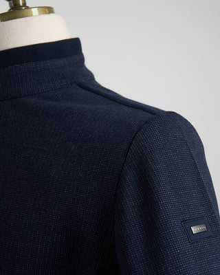 Bugatti Sporty Cotton Stretch Quarter Zip Sweater Navy 1513