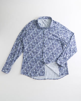 Desoto Jewel Print Jersey Knit Shirt Blue 