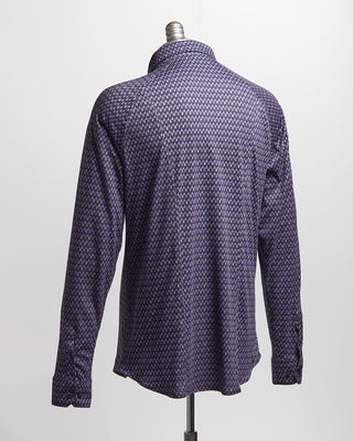Desoto Feather Print Jersey Knit Shirt Multi 