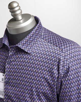 Desoto Feather Print Jersey Knit Shirt Multi  3