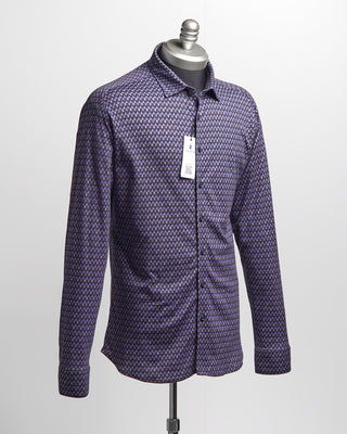 Desoto Feather Print Jersey Knit Shirt Multi  6