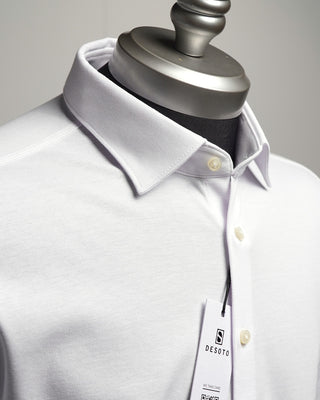Desoto Pique Solid Jersey Knit Shirt White  5