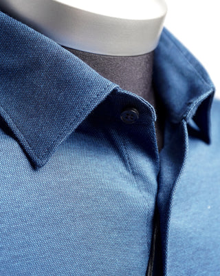 Desoto Pique Solid Jersey Knit Shirt Blue  5