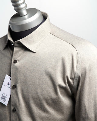 Desoto Pique Solid Jersey Knit Shirt Tan  10
