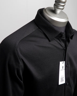 Desoto Pique Solid Jersey Knit Shirt Black  1