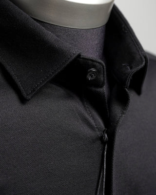 Desoto Pique Solid Jersey Knit Shirt Black  2
