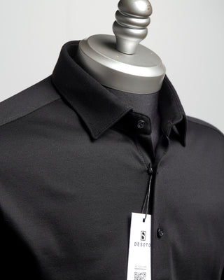 Desoto Pique Solid Jersey Knit Shirt Black  3