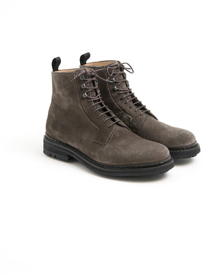 Heschung Anthracite Grey Hydrovelours Suede Carex Commando Boots Grey 