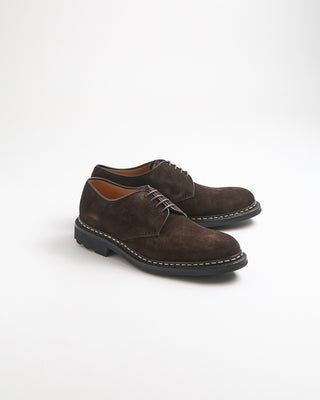 Heschung Crocus Reverse Welted Hydrovelours Water Resistant Derby Shoes Coffee 2134