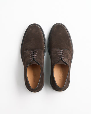 Heschung Crocus Reverse Welted Hydrovelours Water Resistant Derby Shoes Coffee 2139