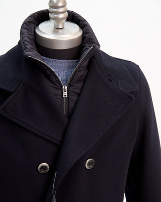 Herno Wool Cashmere Double Breasted Peacoat Navy  1