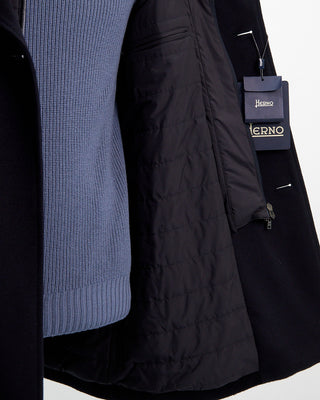 Herno Wool Cashmere Double Breasted Peacoat Navy  4
