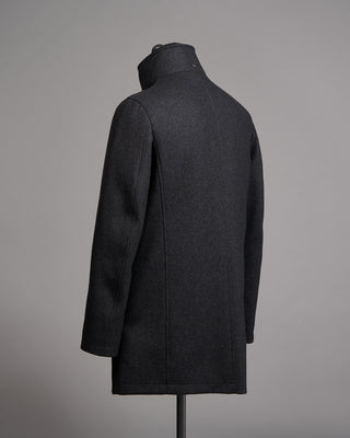 Herno Tech Wool Twill Winter Overcoat Grey 12 4955