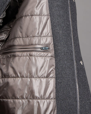 Herno Tech Wool Twill Winter Overcoat Grey 13 4966