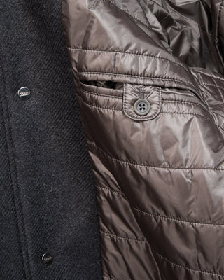Herno Tech Wool Twill Winter Overcoat Grey 14 4965