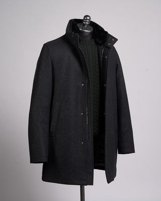 Herno Tech Wool Twill Winter Overcoat Grey 1 2426