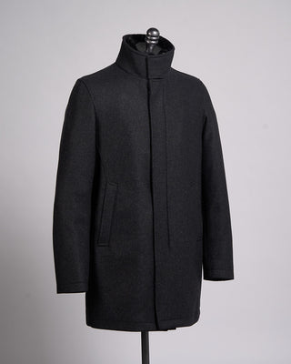 Herno Tech Wool Twill Winter Overcoat Grey 2 2431