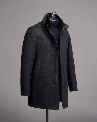 Herno Tech Wool Twill Winter Overcoat Grey 4 4949