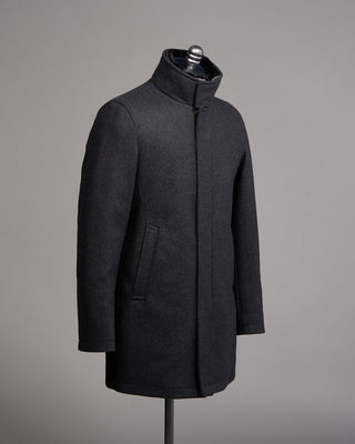Herno Tech Wool Twill Winter Overcoat Grey 6 4950
