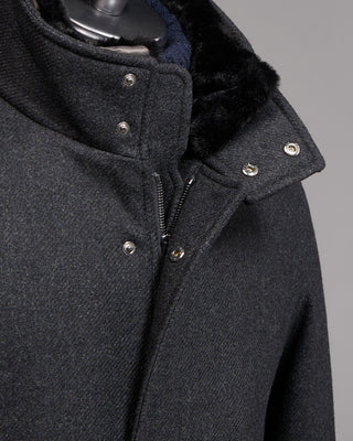 Herno Tech Wool Twill Winter Overcoat Grey 7 4951