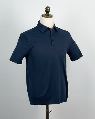 Herno Jersey Knit Short Sleeve Polo Navy 1422