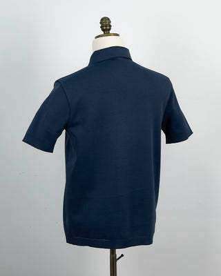 Herno Jersey Knit Short Sleeve Polo Navy 1423
