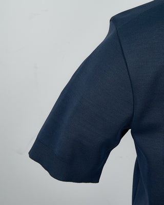 Herno Jersey Knit Short Sleeve Polo Navy 1424