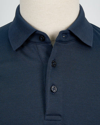 Herno Jersey Knit Short Sleeve Polo Navy 1427