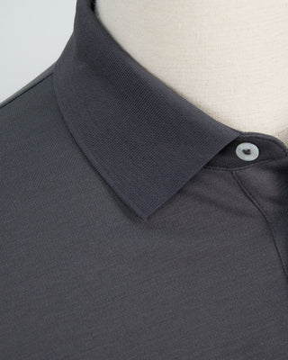 Herno Jersey Knit Short Sleeve Polo Anthracite 1293