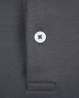 Herno Jersey Knit Short Sleeve Polo Anthracite 1296